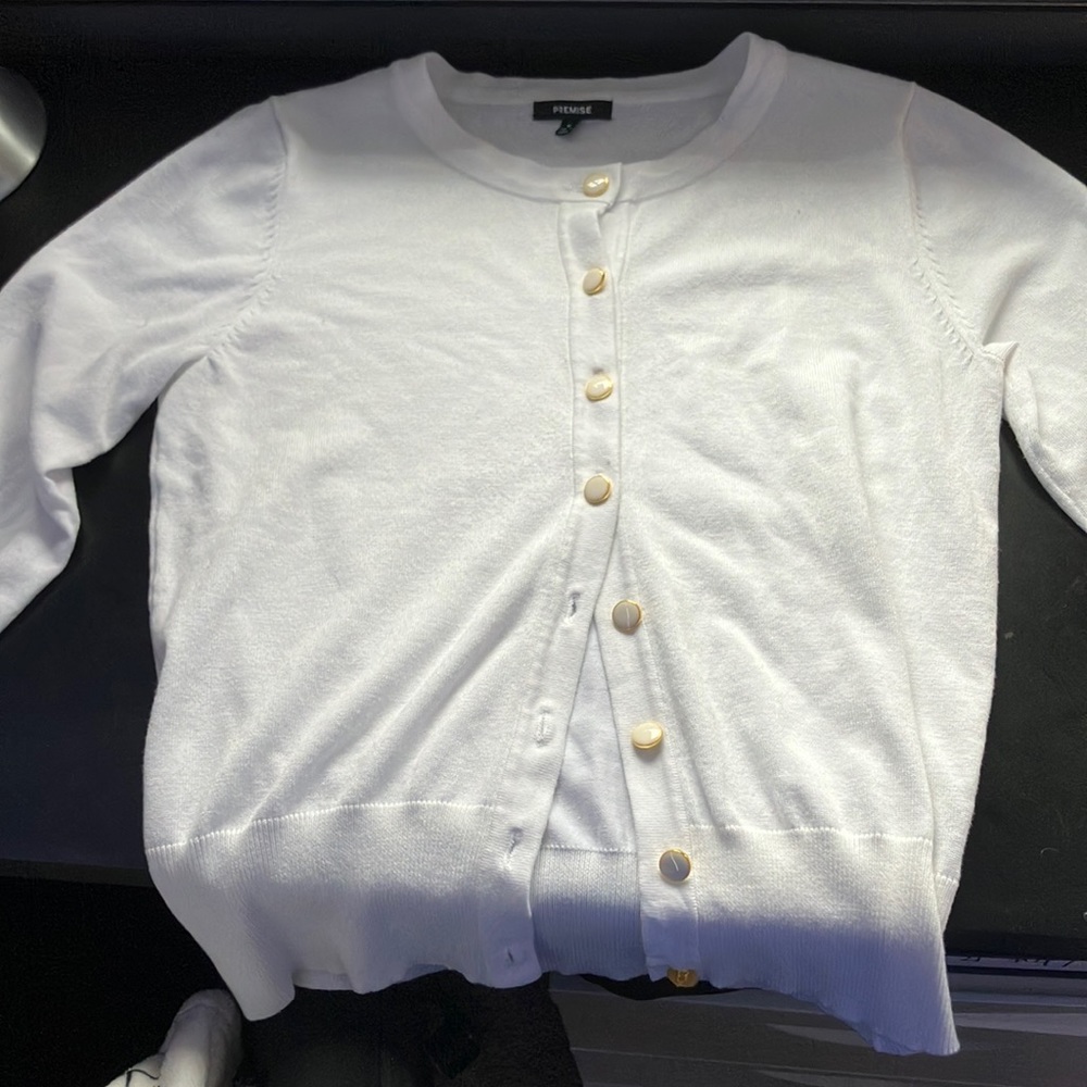 white premise cardigan